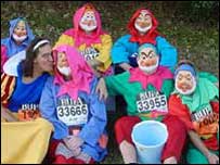 Characters waiting to take part in race