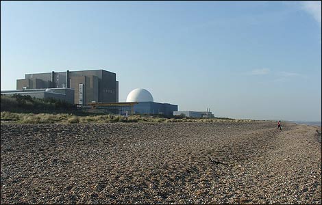 Sizewell A and B from the beach