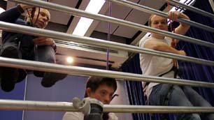 Tommy Jessop and his co-stars in 'the Climb