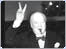 Winston Churchill gives V for victory salute