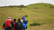 The walking group heading towards the trig point.