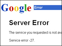 Mensagem de erro do Google