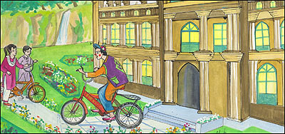 لالو در باېسکل از مهمانانش پذېرای می کند.