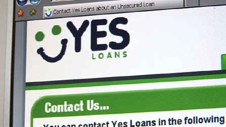 Screen grab of the Yes Loans website