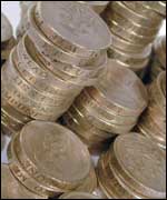 Pile of pound coins