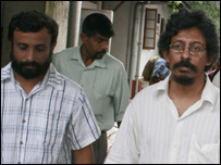 Tissainayagam (r) with his publisher