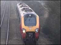 Train coming along the tracks