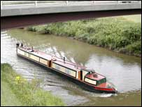 Narrowboat on River Severn