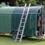A mobile Anderson Shelter, photographed by www.hullwebs.co.uk, at the 2005 VE Day celebrations in Queen's Gardens, Hull.
