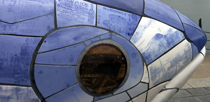 The big blue fish at Donegall Quay