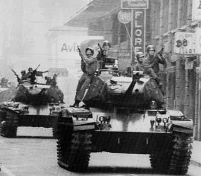 Tanks vs 'people power'