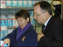 Shoppers check packaging