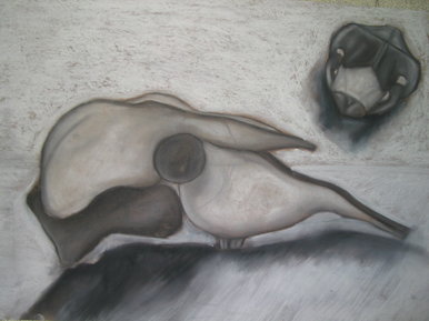 Chalk skull 2