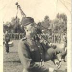 Fusilier Piper John Hardie (1920-85), Corps. Commander's Parade, Landesbergen, Germany, September 1946.
