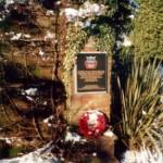 The Normandy Veterans Memorial Plaque at St Nicholas Church Gardens, Whithaven, Cumbria after a snowfall. The poppy wreath and crosses remembers those comrades in arms who took part in the Normandy landings and paid the ultimate sacrifice in the weeks and months that followed.