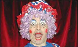 Dame in Puss in Boots at Bridgehouse theatre in Warwick 