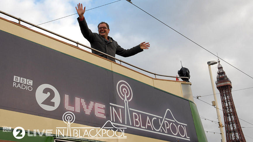 Alan Carr on Blackpool's Princess Alice Tram