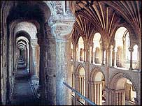 Inside Norwich Cathedral.