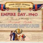 Certificate to reward Margaret Pycocks dedication to helping soldiers.