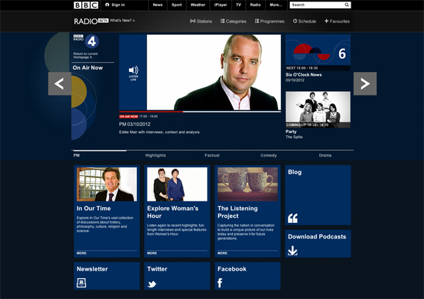 Radio 4 Homepage screen shot