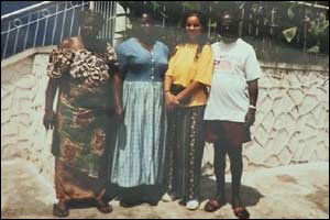 Stephanie Basra when she was younger, with some of her family in Ghana