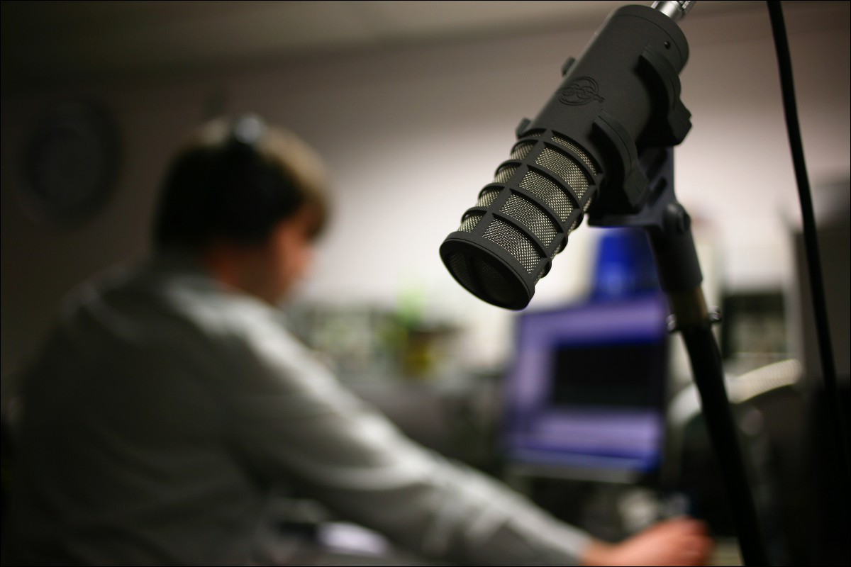 A Soundfield(registered trade mark) microphone being used for capturing audio for BBC Research & Development experiments with Ambisonics