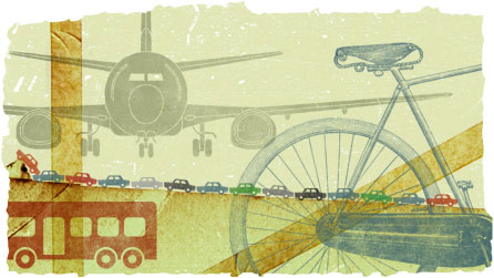 illustration showing modes of transport