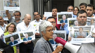 BBC World Service staff holding a vigil for Urunboy Usmonov