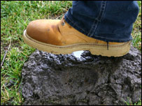 The shoe of a walker