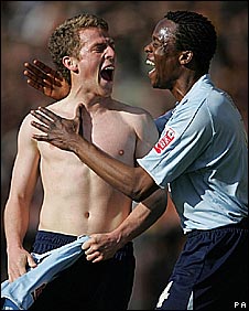 Billy Clarke celebrates scoring for Brentford