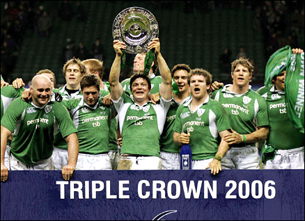 Ireland celebrating their 2006 Triple Crown