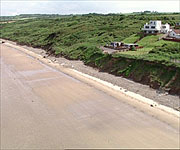 Aerial picture of the beach at Filey 