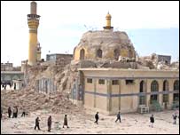 عسکری مزار کا دھماکے کے بعد کا منظر