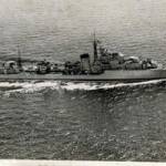 HMS Saumarez involved in the last classical torpedo attach against a battleship the Scharnhorst off North Cape, suffering hits and casualties Stoker Mechanic T A Russell D/KX100469