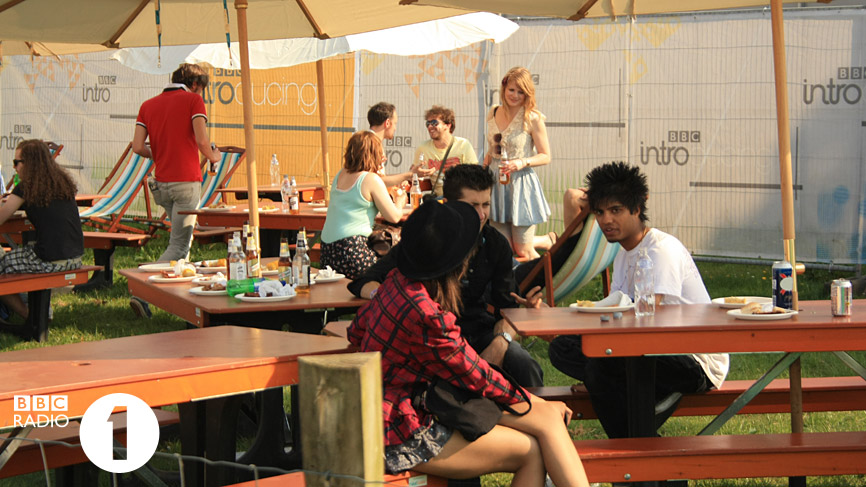 Backstage at the BBC Introducing tent