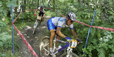 Artist's impression of a mountain biking event in Weald Country Park, Essex