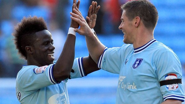 Gael Bigirimana (left) is a popular member of the squad at Coventry.