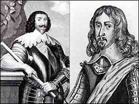 The commanders of Royalist and Parliamentary forces at Chester. On the left Lord john Byron, Royalist, on the right Sir William Brereton, Parliamentarian.