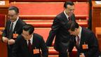 （由左至右）吳邦國，胡錦濤，李克強，習近平(14/3/2013)