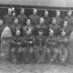 Bomb Disposal Squad Section 143, outside Came Down Golf Club, Dorchester. Unexploded bomb on the left taken from the doorway of the National Westminster Bank, Bridport. Bomb on the right from Swanage. I am third from the right in the middle row of photo.
