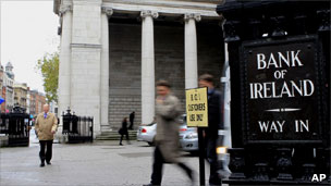 Entrance of the Bank of Ireland's head office