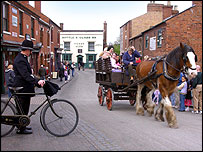 Policeman and a horse and cart