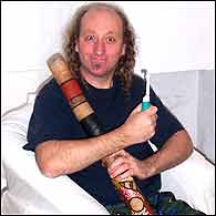 Andy Wood with his harmonic toothbrush