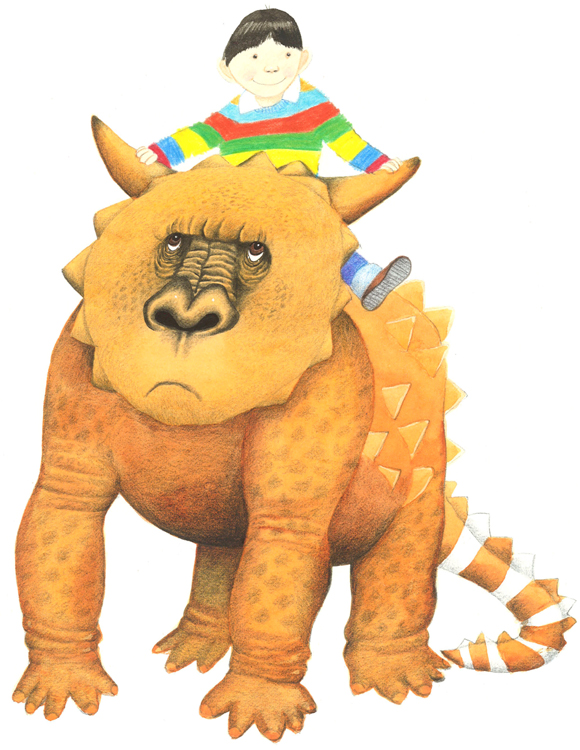  Children's Laureate Anthony Browne's orange dinosaur