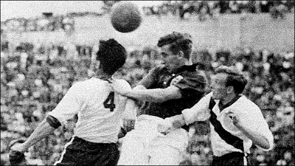 Action from England v US in 1950