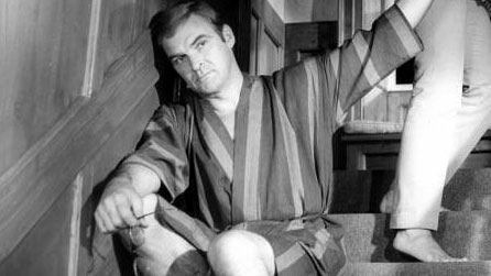 Black and white photograph of Stanley Baker in Joseph Losey's Accident