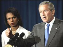 George Bush Condoleezza Rice'la