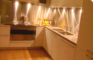 Downlighters reflected on chrome