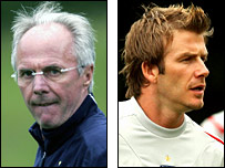 英格兰教头埃里克森和队长贝克汉姆