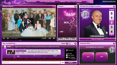 main interface for Strictly Social web app